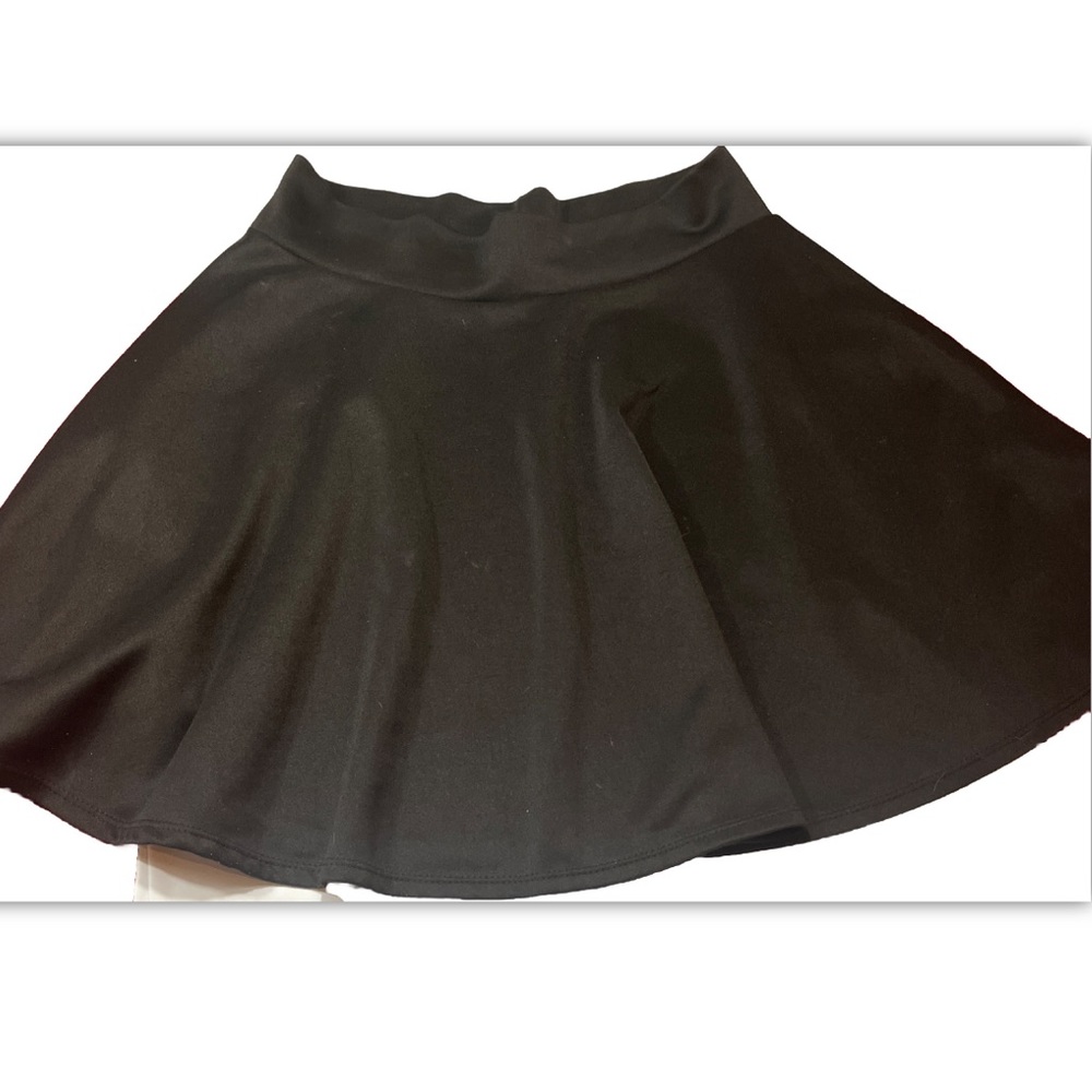 XL Made By Johnny BLACK Skater SKIRT Flare Stretch waist Casual Pull On Womens
